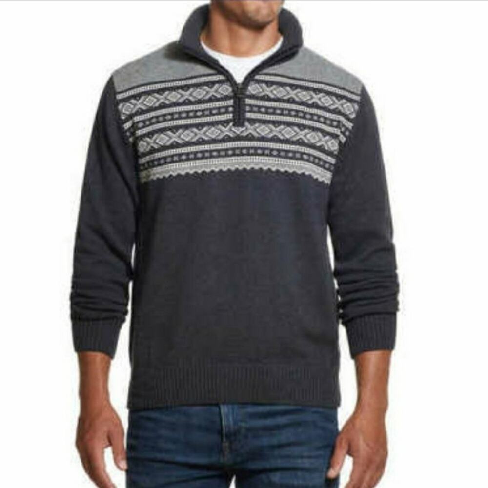 Weatherproof Mens 1/4 Zip 100% Cotton Vintage 1948 Sweater XL NEW